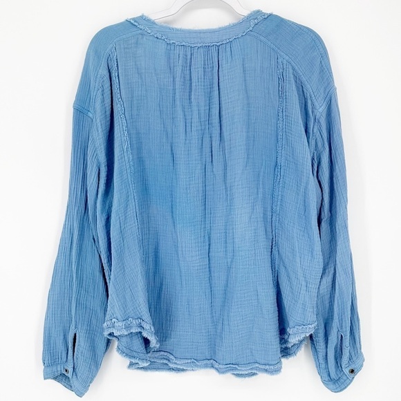 Free People - We The Free Moving Mountains Button Front Peasant Top Blouse - Picture 3 of 6